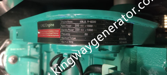 O gás natural o gerador 220KW 275KVA de 3 fases pôs por Cummins Engine