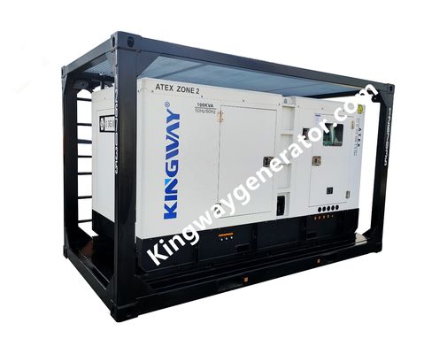 60KVA Kingway ATEX Certificado Zona 2 Ex Proof Diesel Gerador Conjunto Com padrões DNV Offshore Serviço Quadro de elevação