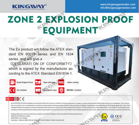 Motor diesel à prova de explosão de 45kva 400v 50hz 3 fase 4 DNV2.7-1 Certified Lifting Frame ATEX diesel generator for zone 2