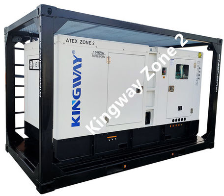 Kingway 60KVA ATEX Certificado Zona II Prova de Explosão Trifásico Gerador Diesel Conjunto Com DNV 2.7-1 Quadro de Elevação