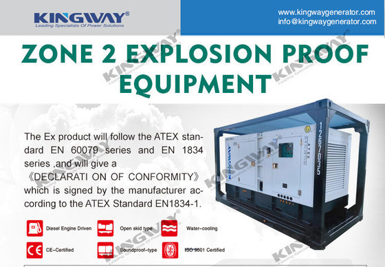 Canopy plataforma offshore 25kva 400v 50hz 3 fase 4 fio motor a prova de explosão diesel ATEX certificado zona 2 gerador offshore