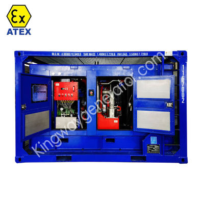 Gerador a diesel à prova de explosão de 40kva certificado ATEX Zona 2 T3 com estrutura de elevação DNV 2.7-1 para plataforma offshore e campo petrolífero