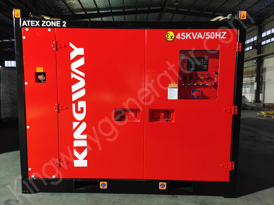 Gerador Diesel Silencioso Compacto à Prova de Explosão Kingway ATEX Zona 2 de 30KVA com Estrutura de Elevação DNV
