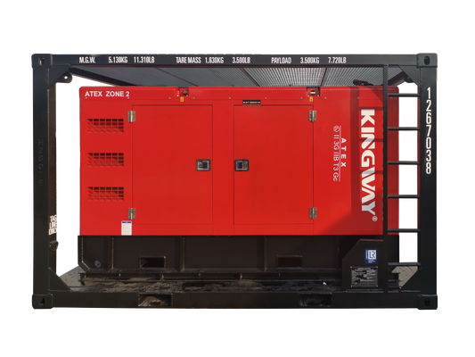 500KVA Kingway ATEX Zona 2 T3 Gerador diesel silencioso à prova de explosão com estrutura de elevação certificada DNV