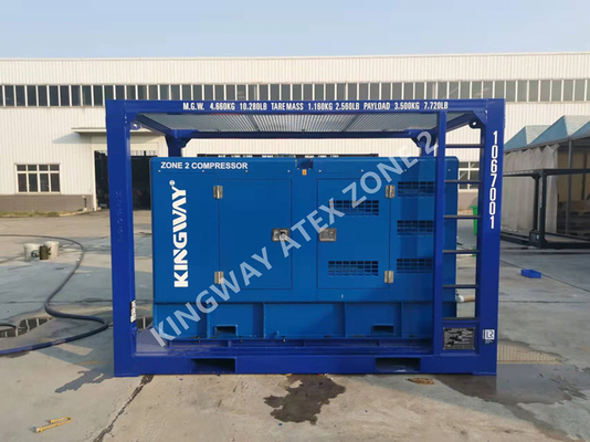 Sullair ATEX certified Zone 2 Ex-Proof Air Compressor DNV standards lifting frame 186CFM 100 Psi